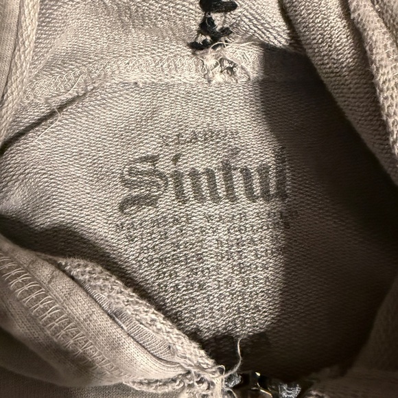 Sinful Affliction Y2K Cyber Goth Hoodie Angel Wings Alt Grunge Distress XL - Picture 4 of 6